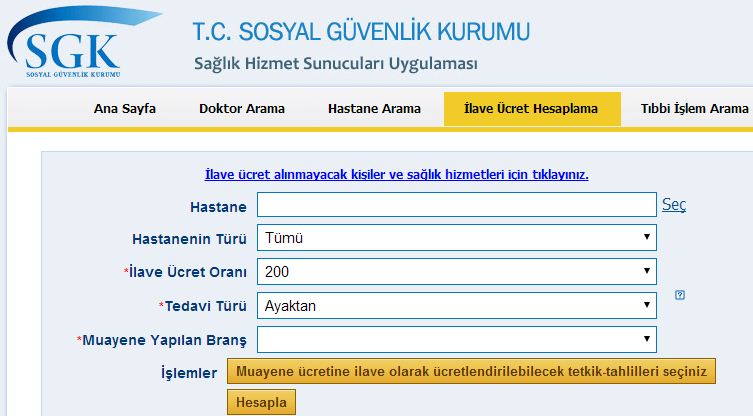 SGK, kendi internet sayfasına koyduğu özel bir yazılımla, sigortalıların kaç TL ilave ücret vereceğinden, hekimlerin özgeçmişlerine kadar önemli bilgiler sunuyor.