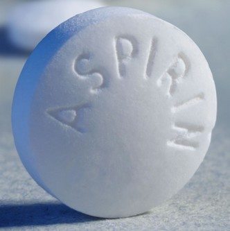 Aspirin tablets close up