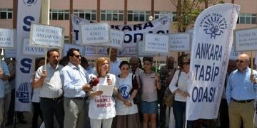 Sağlık çalışanları 'Torba Yasa'daki nöbet uygulamasını protesto etti