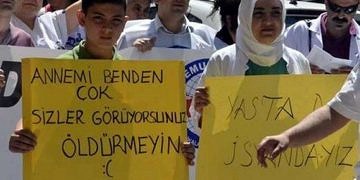 11 yaşındaki Yavuz’dan protestoya damga vuran pankart