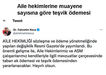 Yönetmelik değişti: Aile hekimlerine muayene sayısına göre teşvik ödemesi yapılacak!
